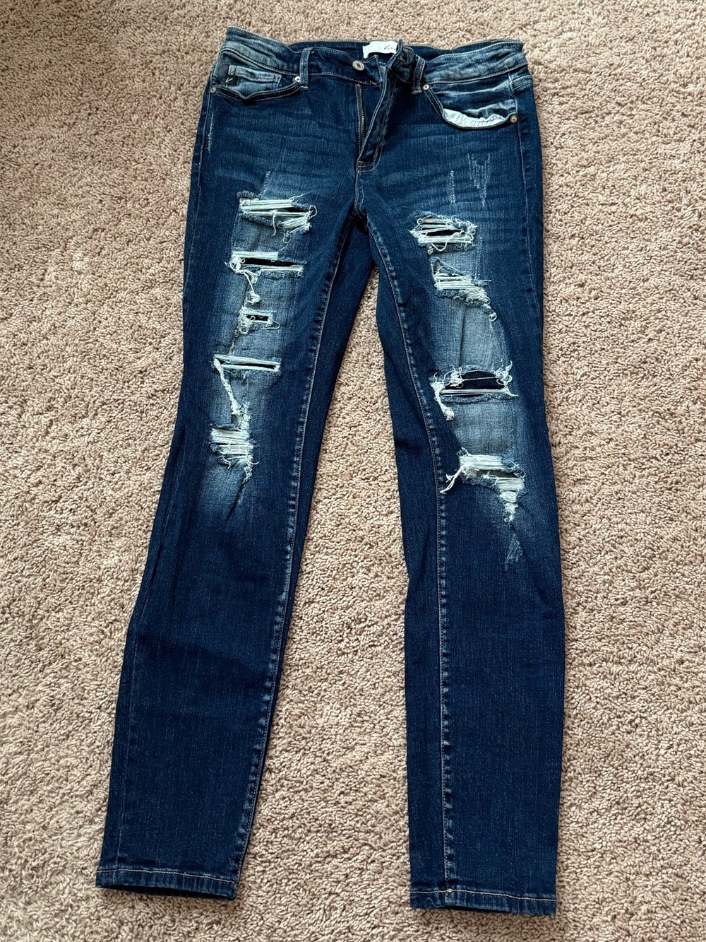 KanCan Dark Blue Distressed Skinny Jeans
